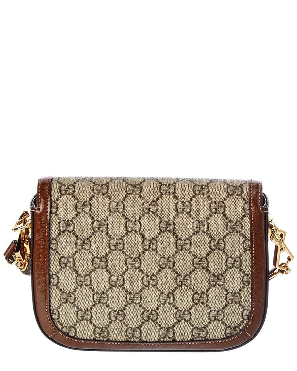 Gucci Gray Horsebit 1955 Mini GG Supreme Canvas & Leather Shoulder Bag