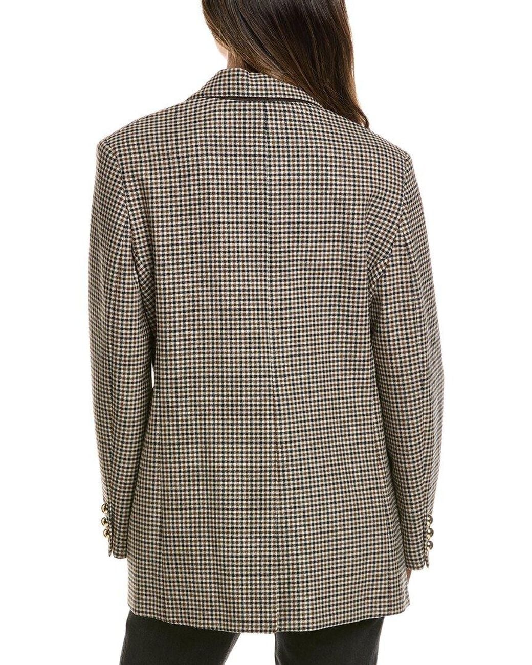 FRAME Gray Frame The Houndstooth Wool-Blend Blazer