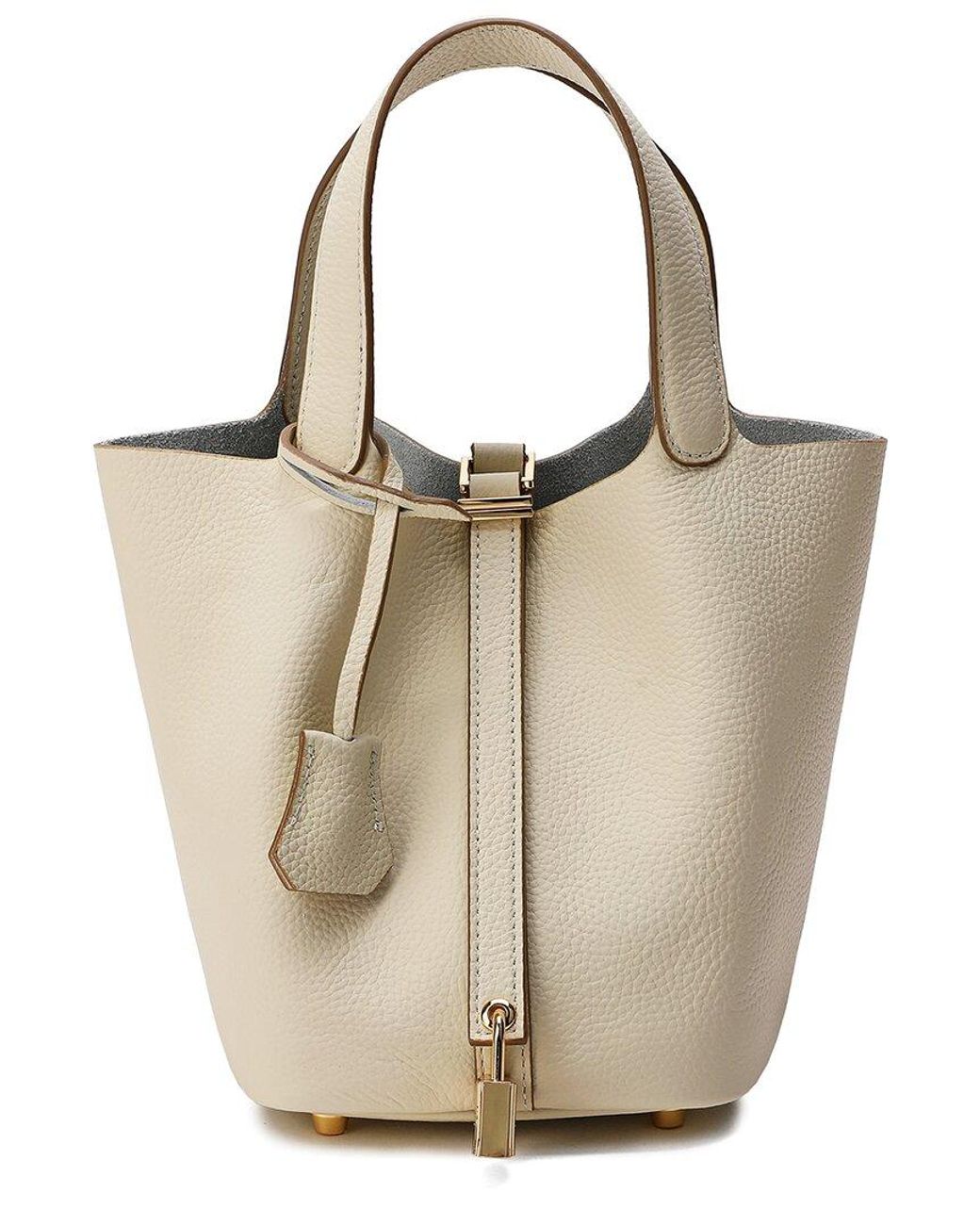Tiffany & Fred Leather Top Handle Satchel in Natural | Lyst