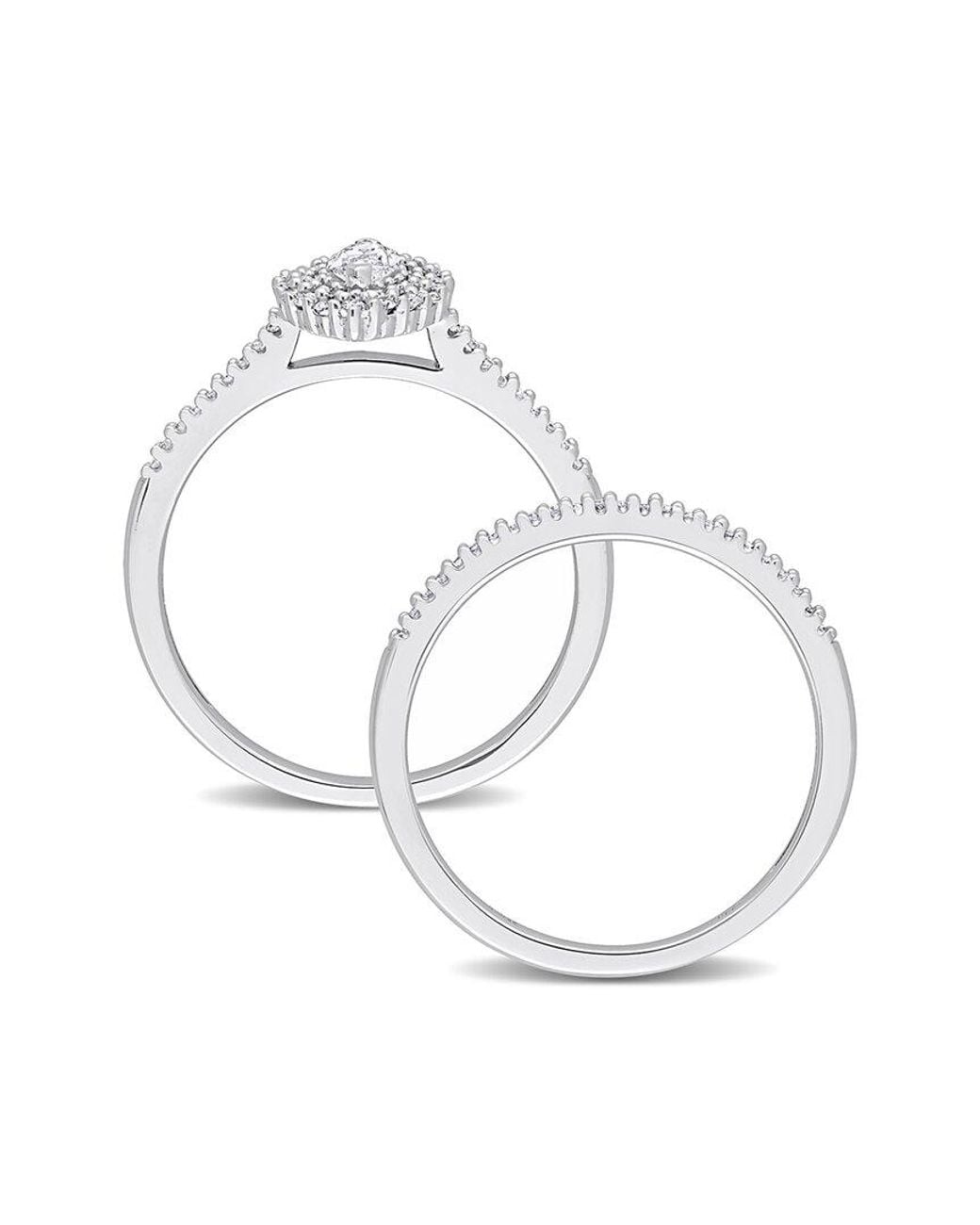 Rina Limor White 14K 0.49 Ct. Tw. Diamond Double Halo Cluster Ring