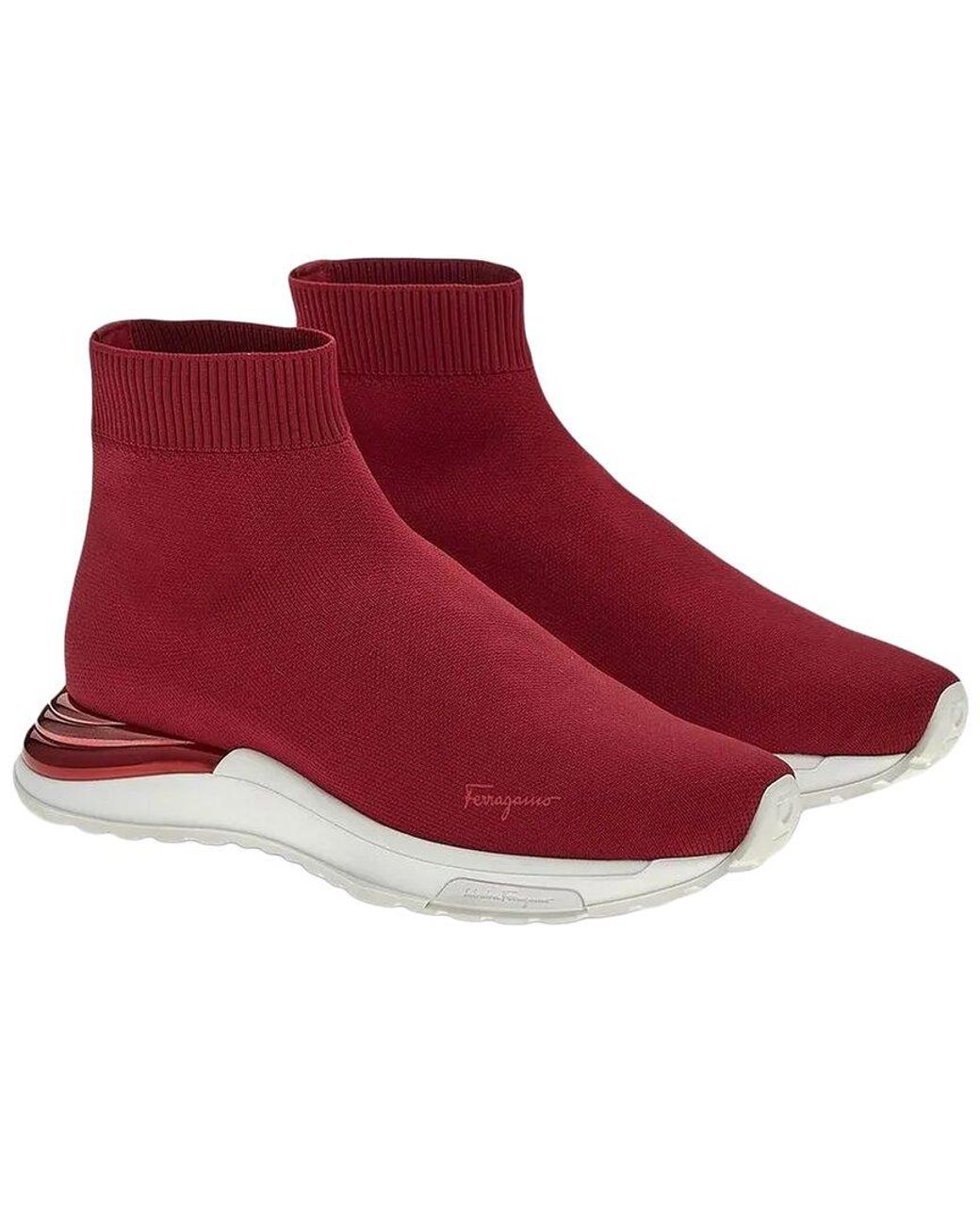 Ferragamo Red Slip-On Leather Sneaker