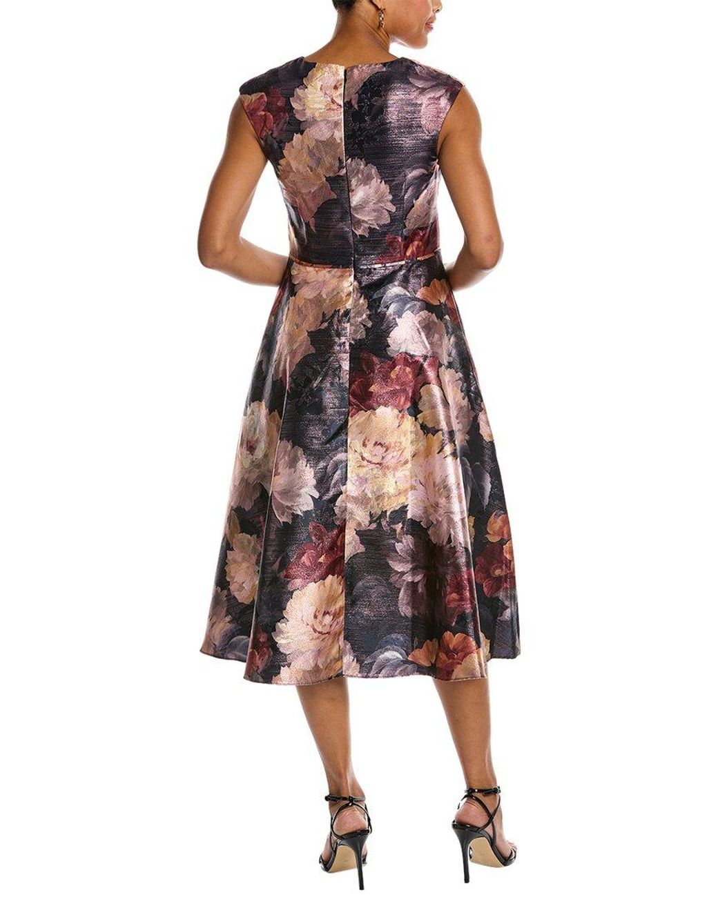 Aidan Mattox Red V-Neck Cap Sleeve Dress
