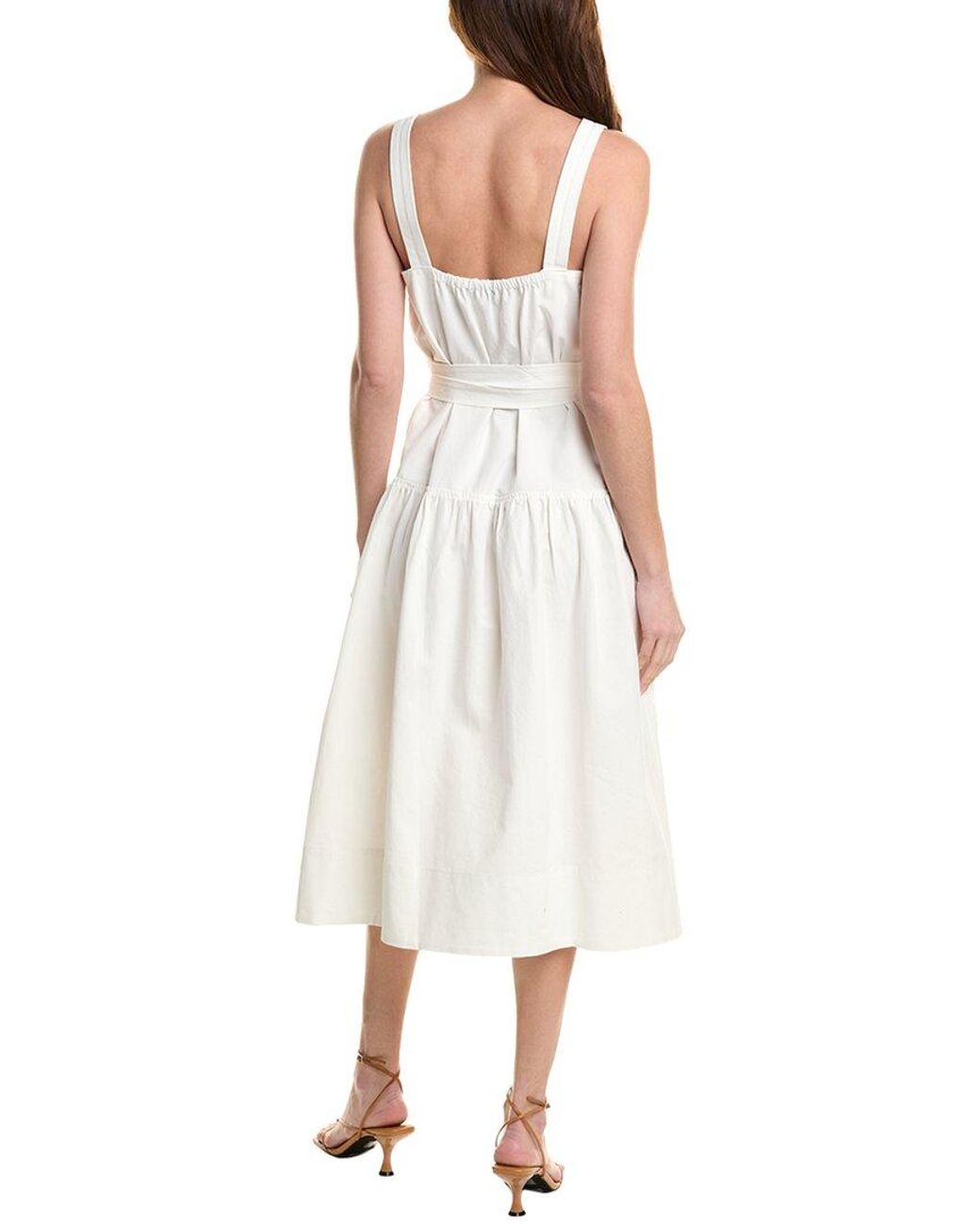 Proenza Schouler White Sasha Linen-Blend Midi Dress
