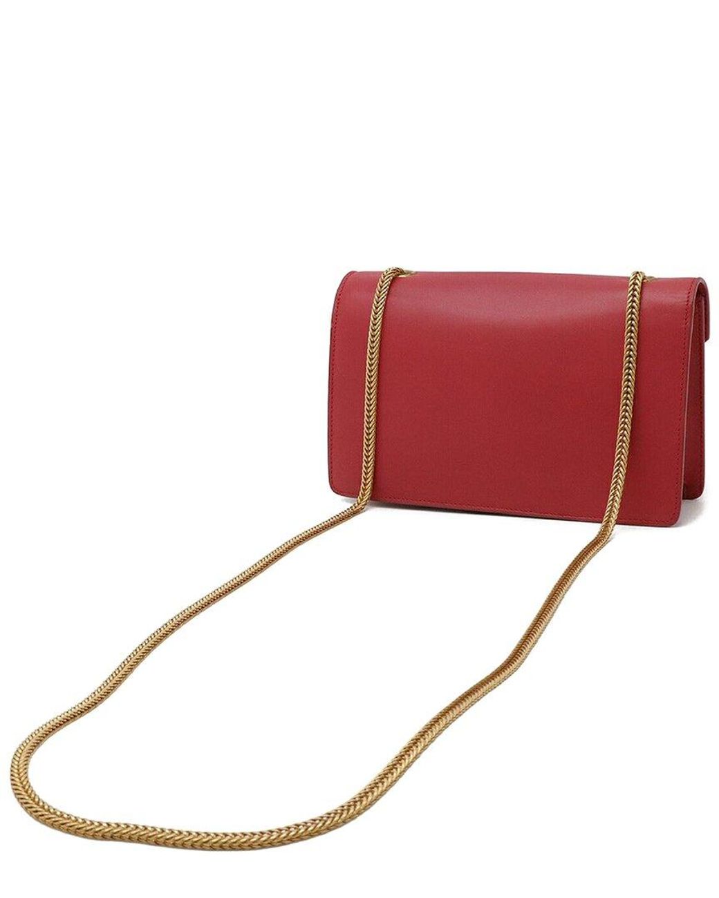 Saint Laurent Red Calfskin Betty Chain Shoulder Bag (Authentic Pre-Loved)