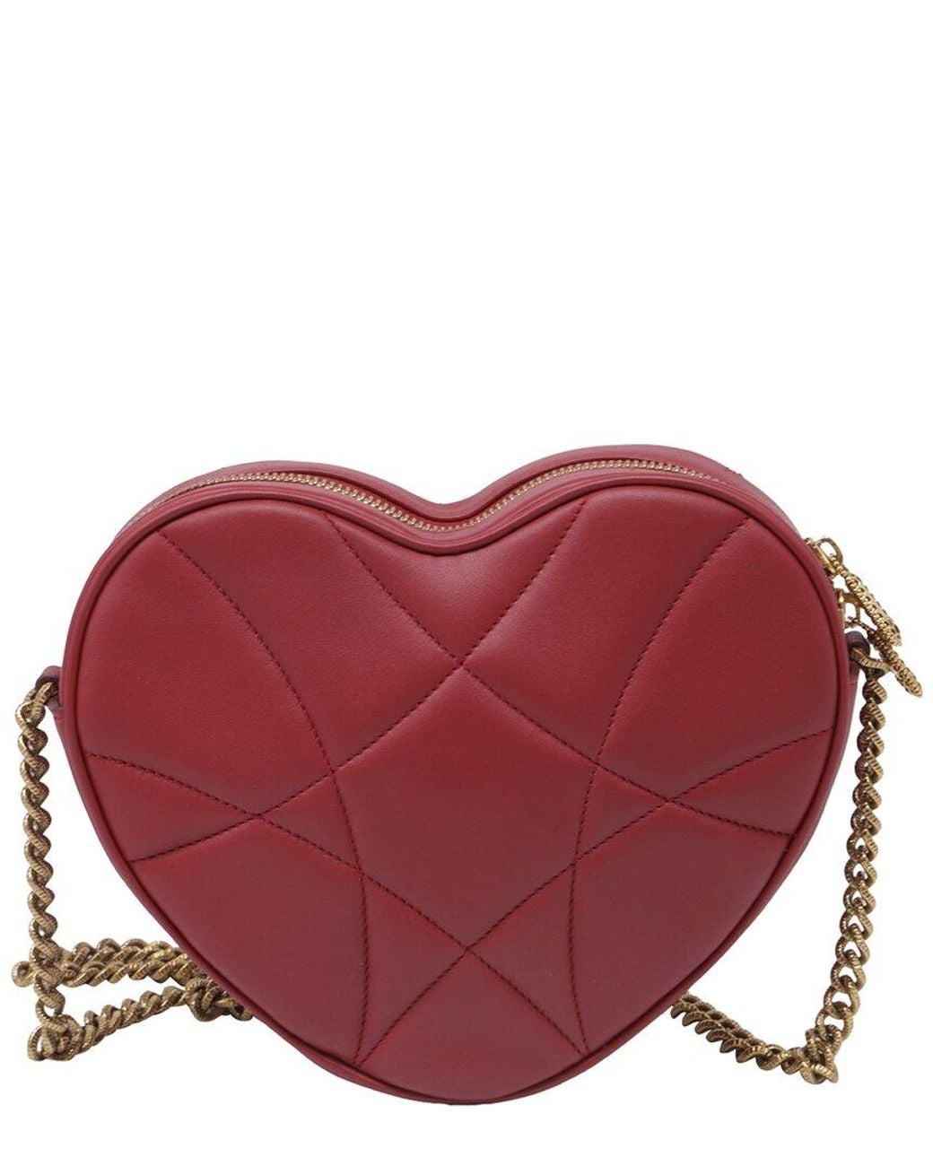 Dolce & Gabbana Pink Burgundy Leather Devotion Heart-Shaped Bag (Authentic Pre- Loved)