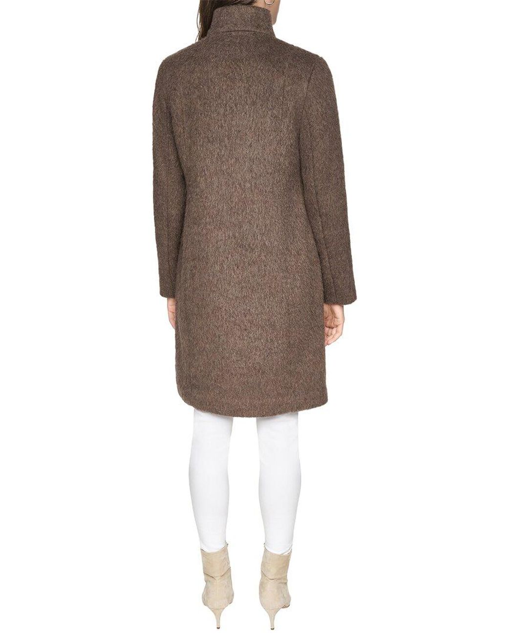 Andrew Marc Brown Addison Eyelash Wool-Blend Coat