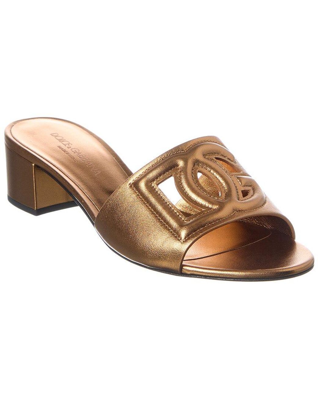 Dolce & Gabbana Brown Mordore Leather Sandal