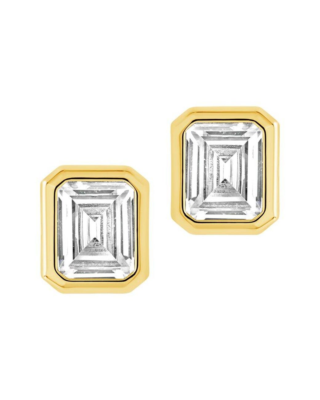 Sterling Forever Metallic 14K Cz Camille Earrings