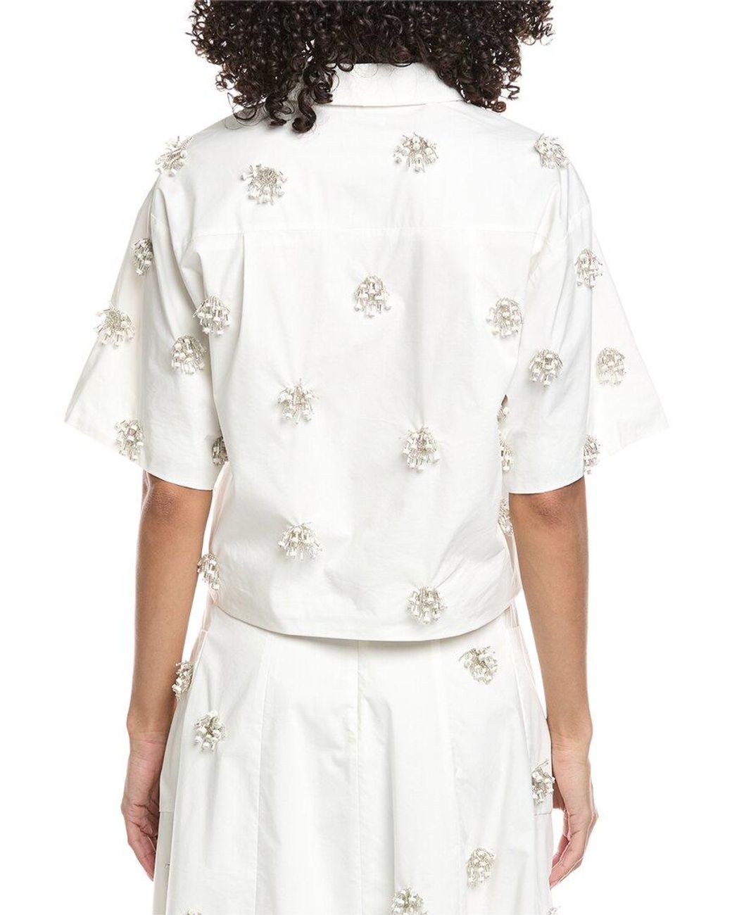 Jonathan Simkhai White Cosmo Camp Shirt