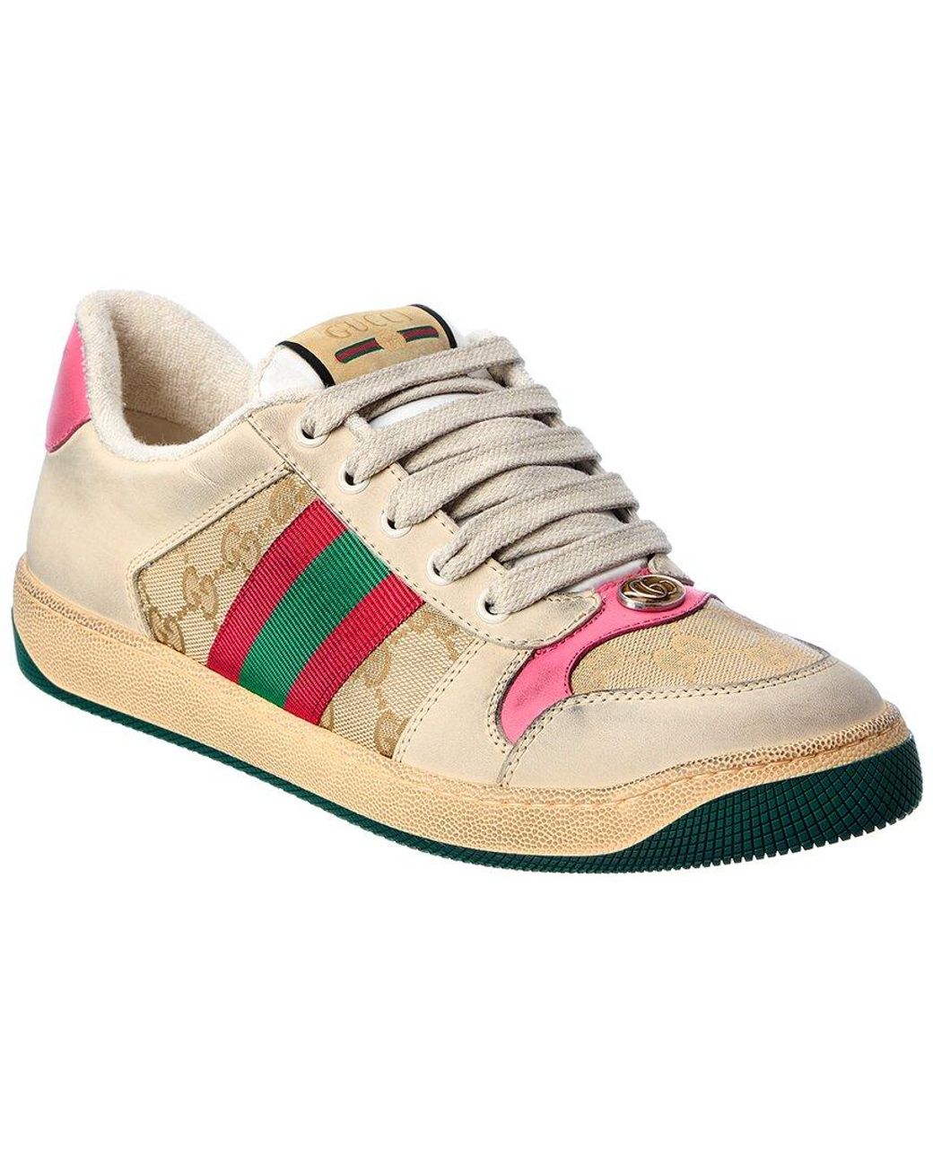 Gucci GG Canvas & Leather Sneaker in Pink