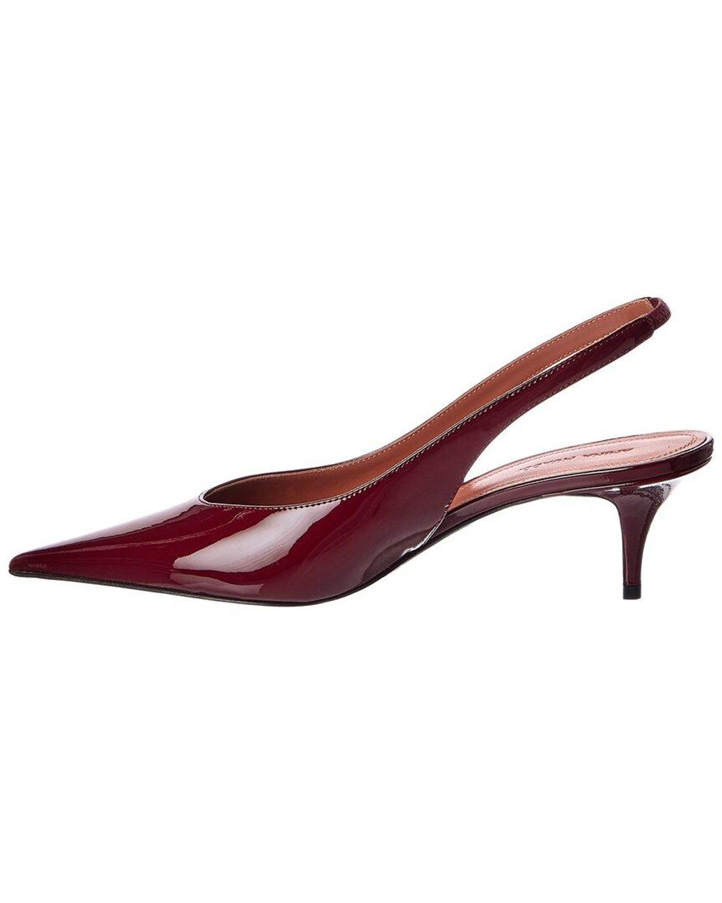 AMINA MUADDI Red Anok Patent Slingback Pump