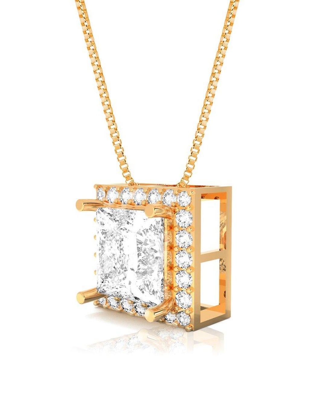 Amairah Metallic 14K Rose 5.00 Ct. Tw. Lab-Grown Diamond Pendant Necklace