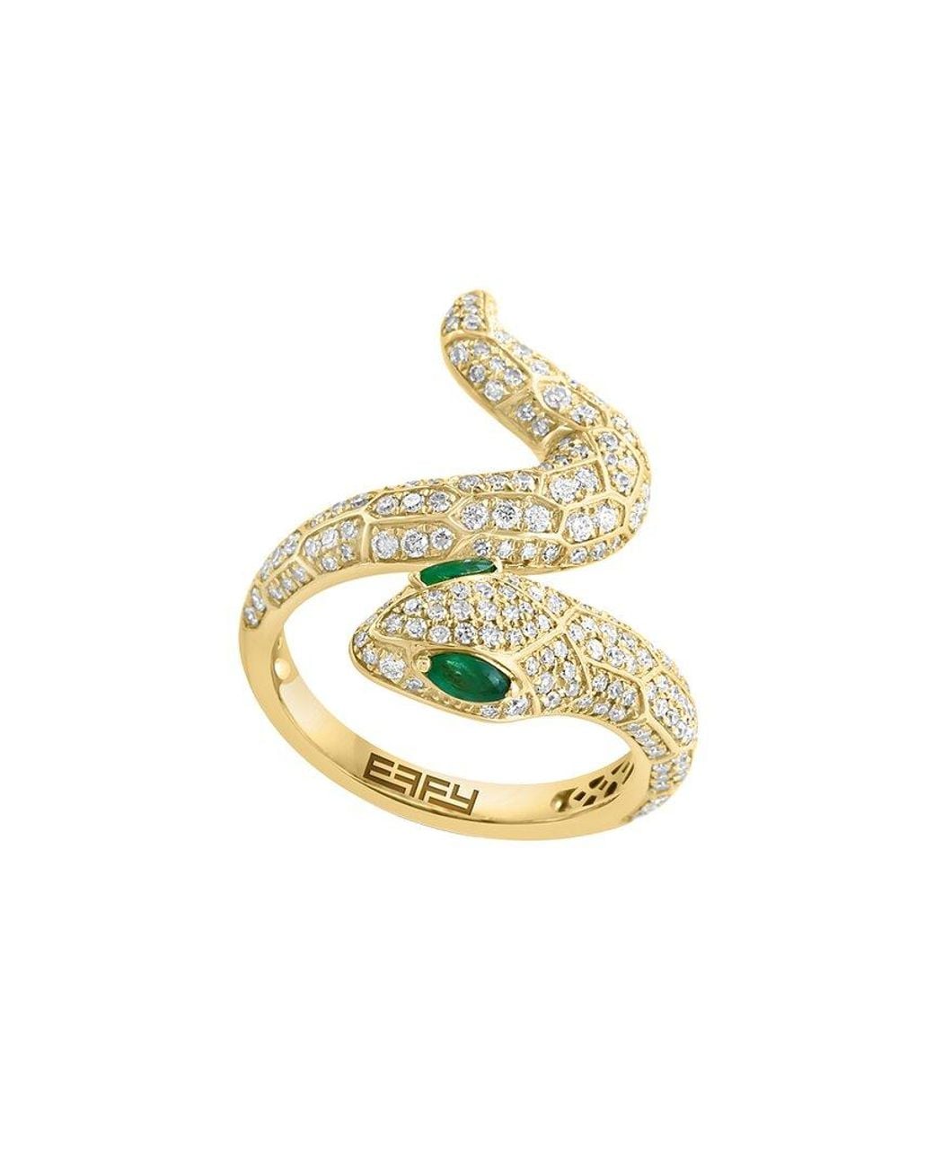 Effy Fine Jewelry Metallic 14K 0.94 Ct. Tw. Diamond & Emerald Ring