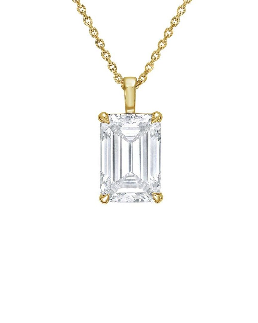 Diana M White 14K 5.00 Ct. Tw. Lab-Grown Diamond Solitaire Pendant