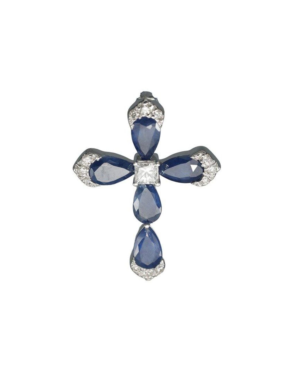 Diana M Blue Fine Jewelry 10K 1.62 Ct. Tw. Diamond & Sapphire Necklace