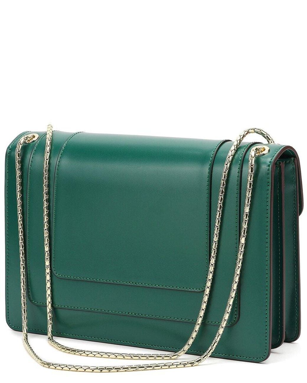Tiffany & Fred Paris Green Fold-Over Smooth Leather Crossbody