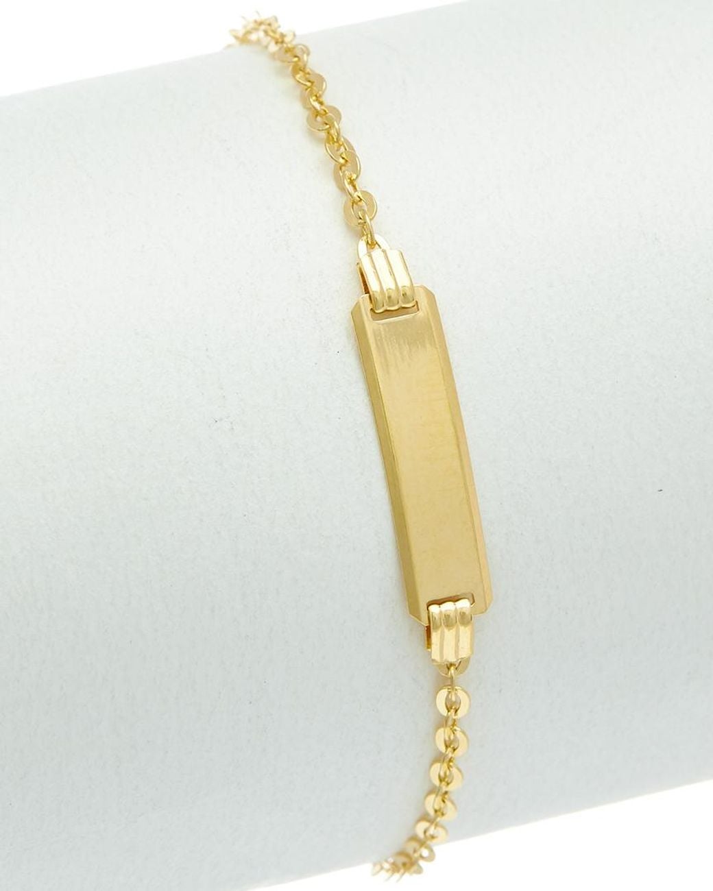 Italian Gold White 18k Cable Link Adjustable Link Id Bracelet