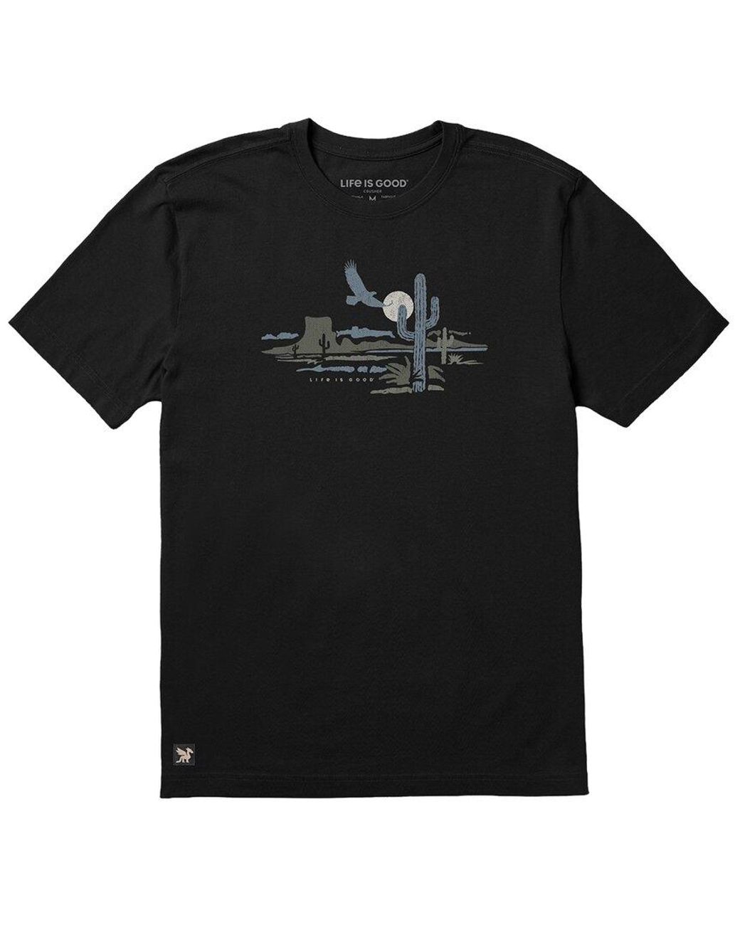Life Is Good. Black Crusher T-Shirt for men