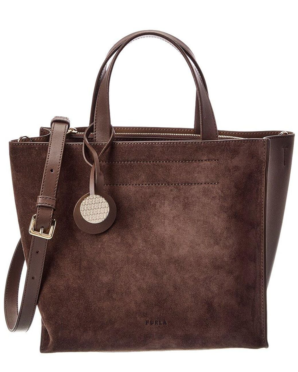 Furla Brown Divide It Small Leather Tote