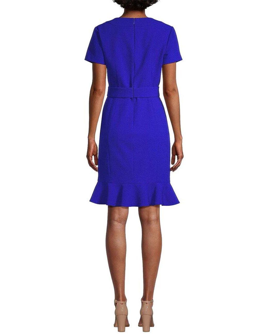 Shani Blue Solid Mini Dress