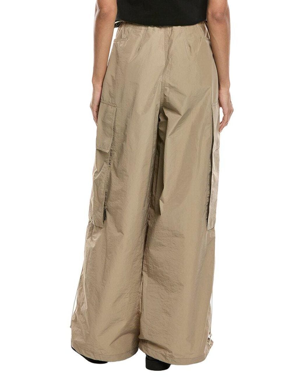 Palm Angels Natural Wide Leg Cargo Pant