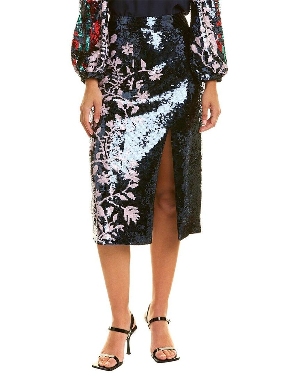 Tanya Taylor Sequin Vines Elisa Skirt 