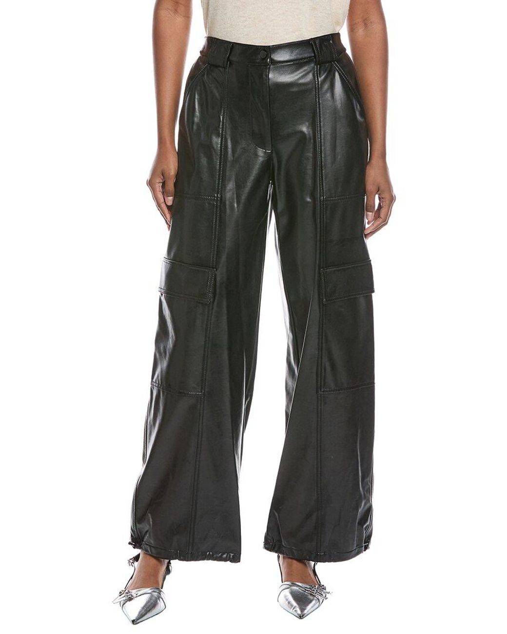 Jonathan Simkhai Black Sofia Luxe Vegan Leather Cargo Pant