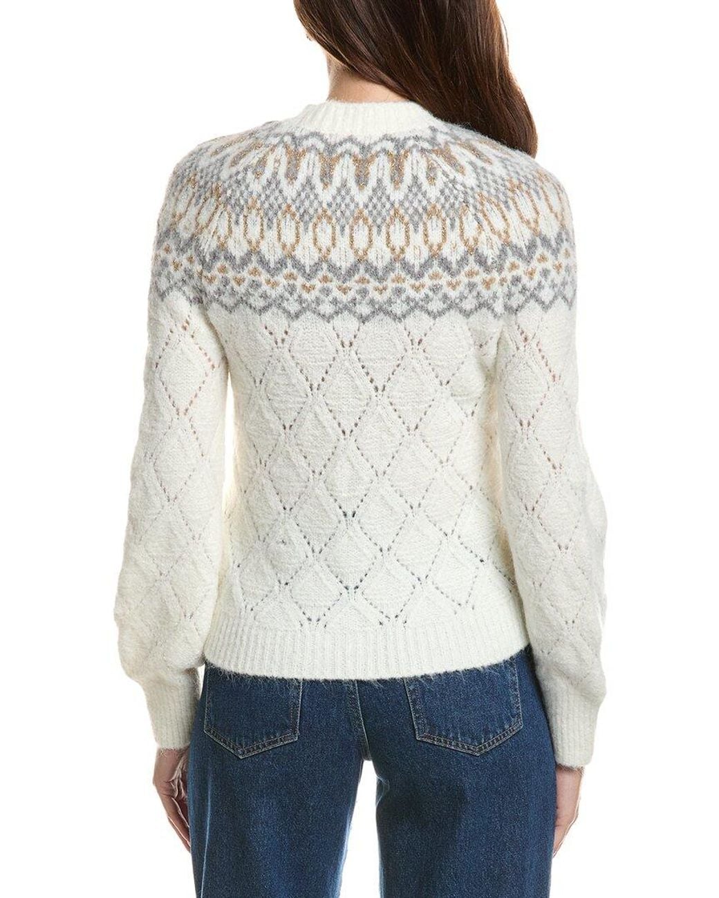 Wit & Wisdom Gray Fair Isle Sweater