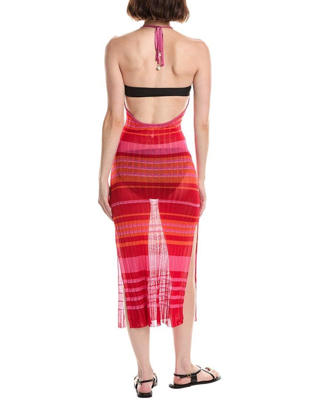 MILLY Red Variegated Stripe Dress
