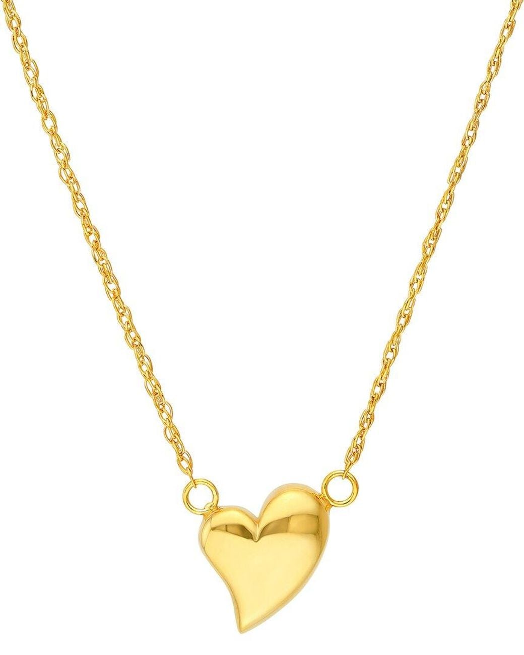 HAWLEY ST Metallic 14K Heart Necklace