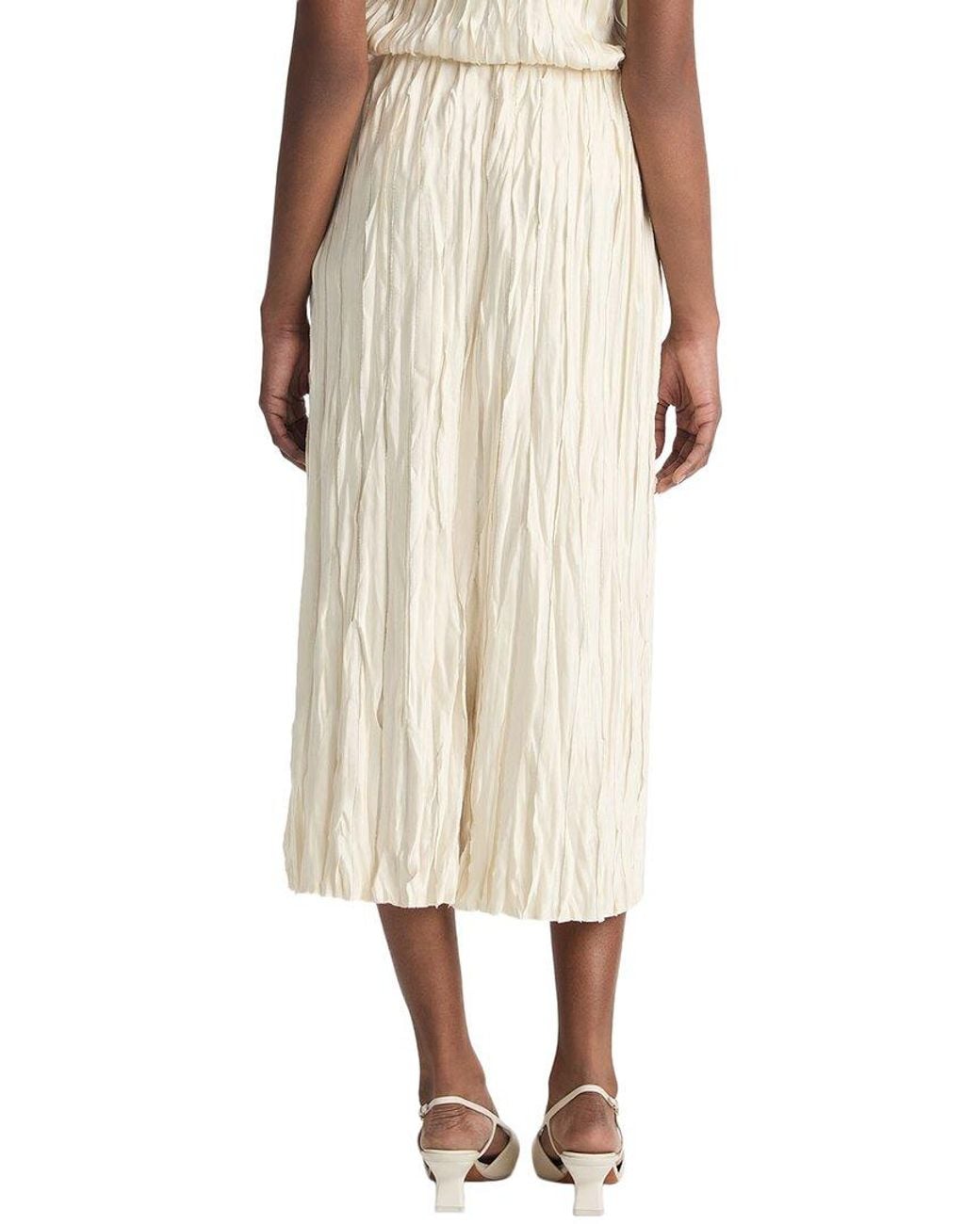 Vince Natural Crushed Bias Strip Skirt