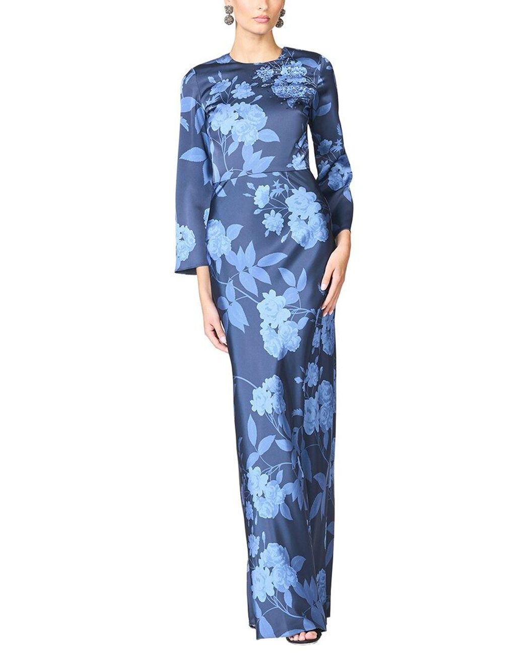 Sachin & Babi Blue Embellished Alex Gown