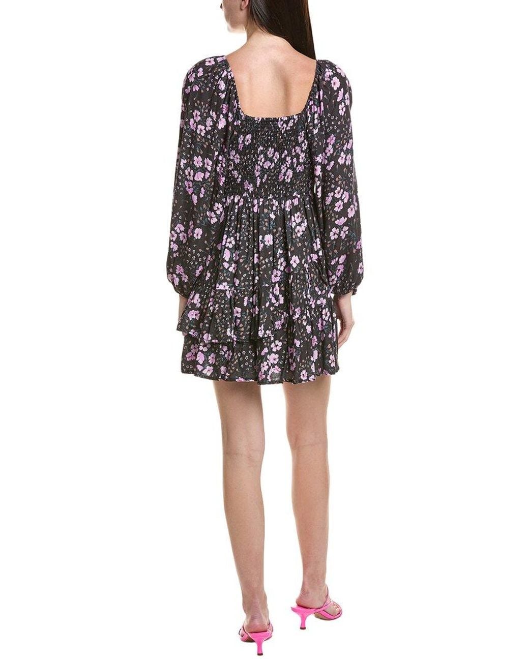 Saltwater Luxe Black Floral Mini Dress