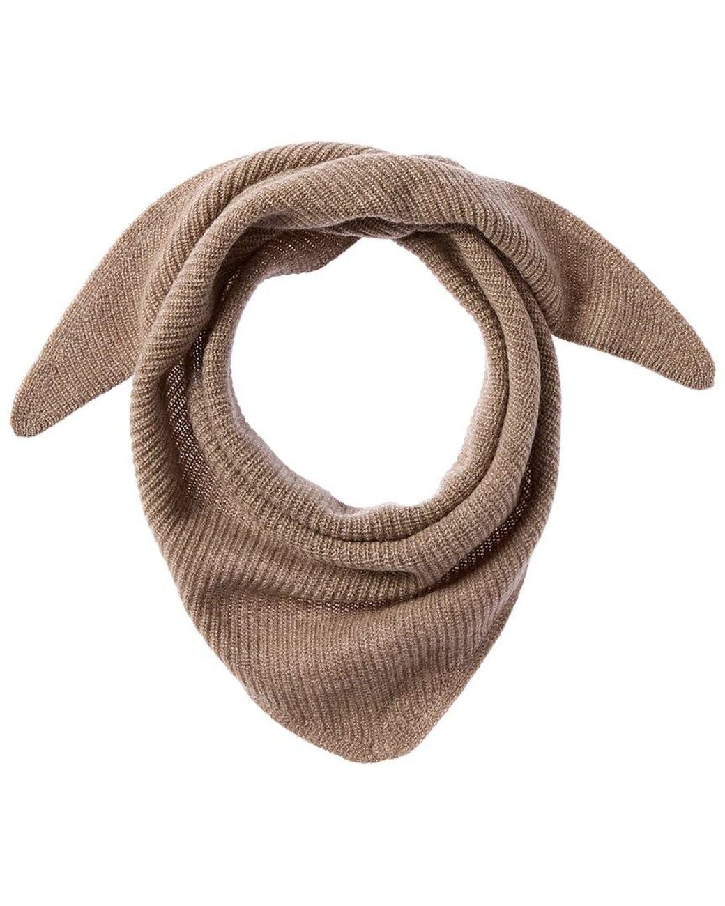 Phenix Gray Rib Knit Cashmere Neckerchief