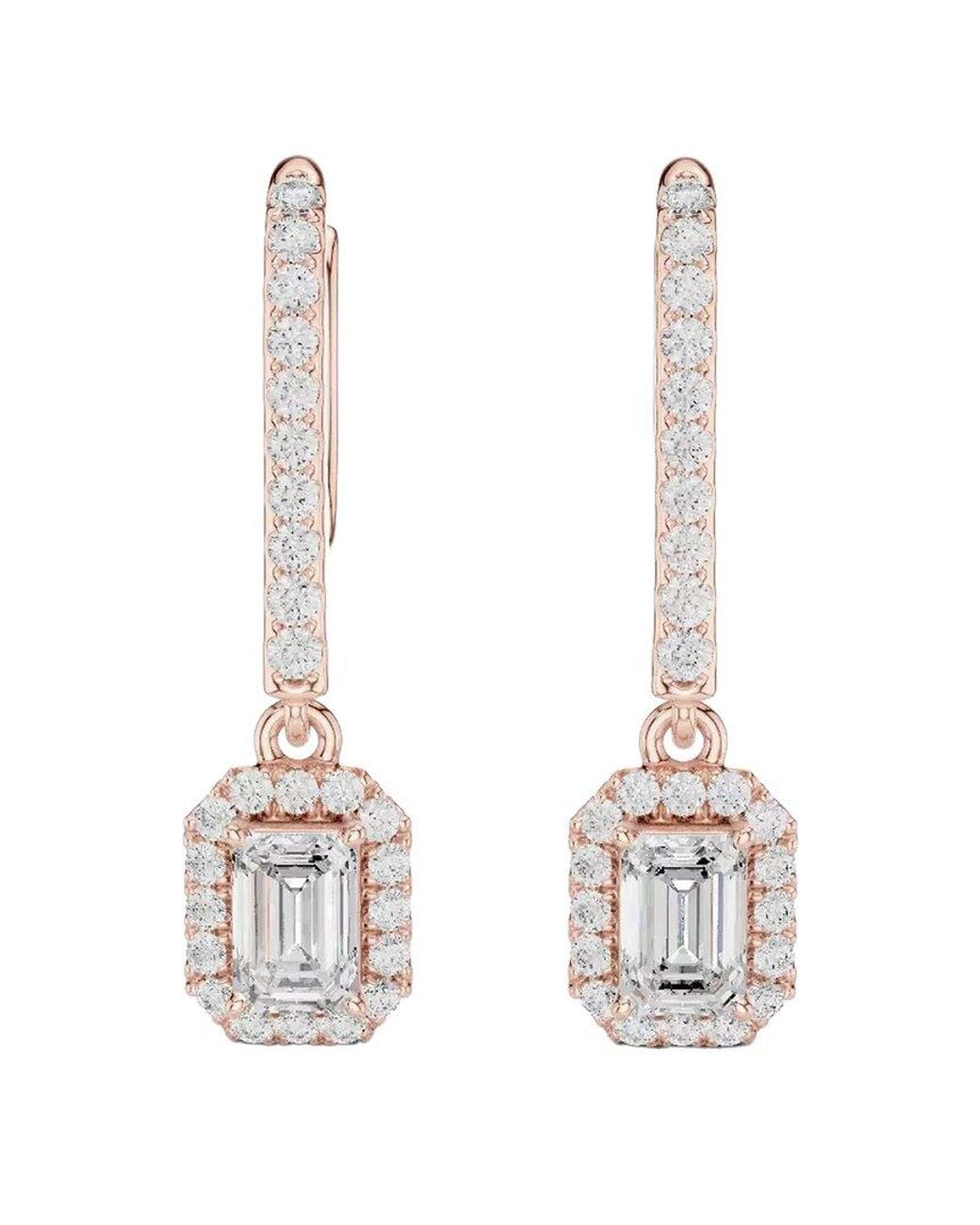 Lab Grown Diamonds White 14K Rose 0.85 Ct. Tw. Lab-Grown Diamond Earrings