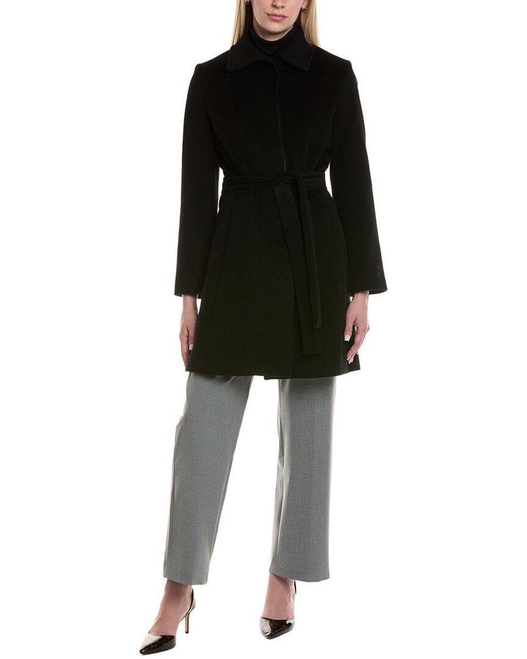 Fleurette Black Wool-Blend Coat
