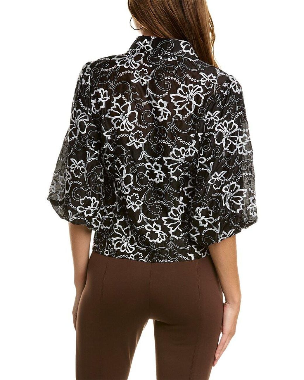 Gracia Black Embroidered Blouse