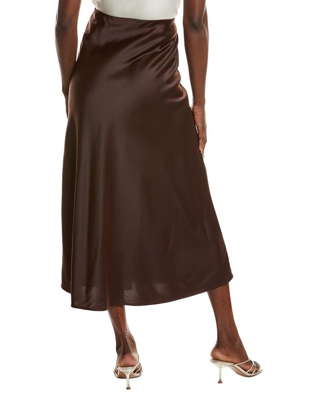 Anne Klein Brown Bias Flared Skirt
