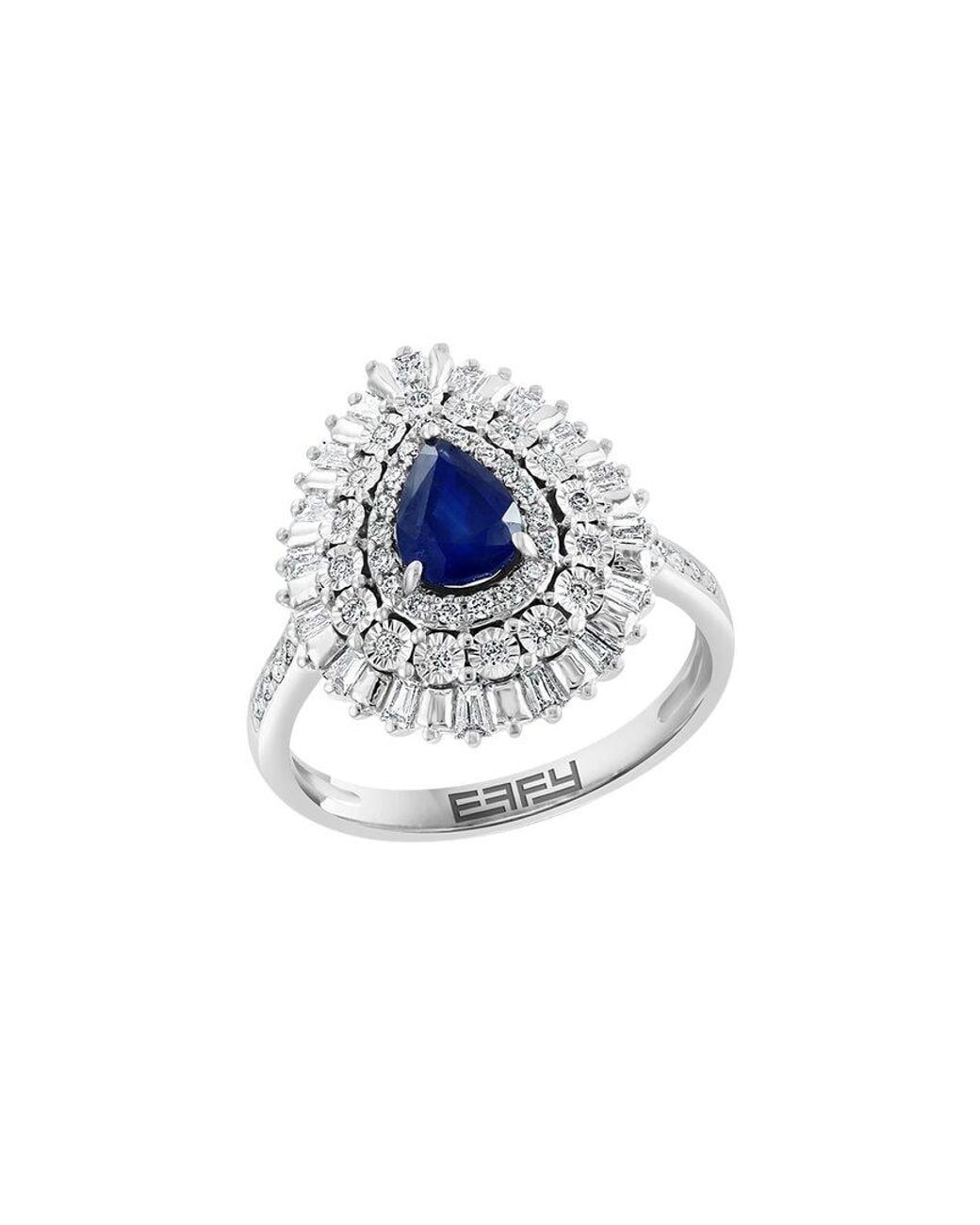 Effy Fine Jewelry Blue 14K 1.15 Ct. Tw. Diamond & Sapphire Ring