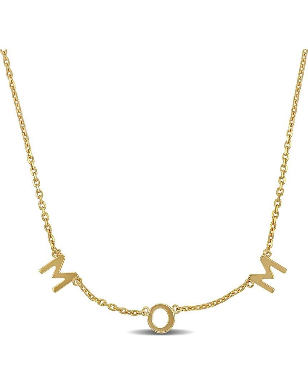 Italian Gold Metallic 14K Mom Charm Necklace
