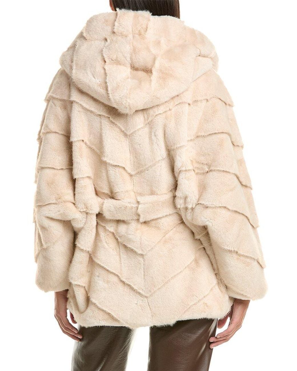La Fiorentina Natural Plush Faux Fur Jacket