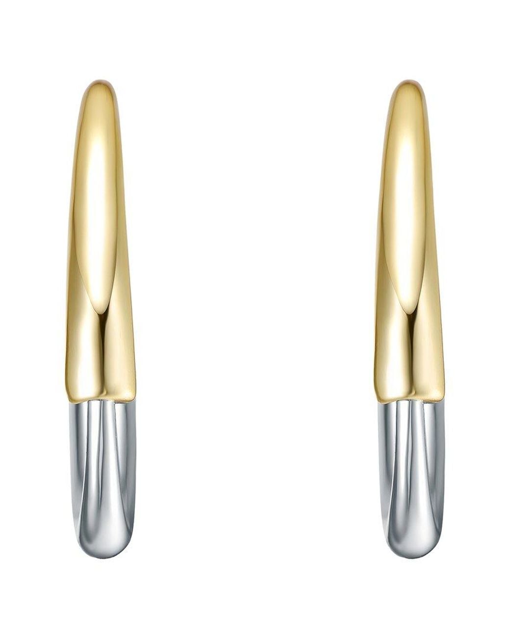 Rachel Glauber Metallic Plated Hoop Earrings