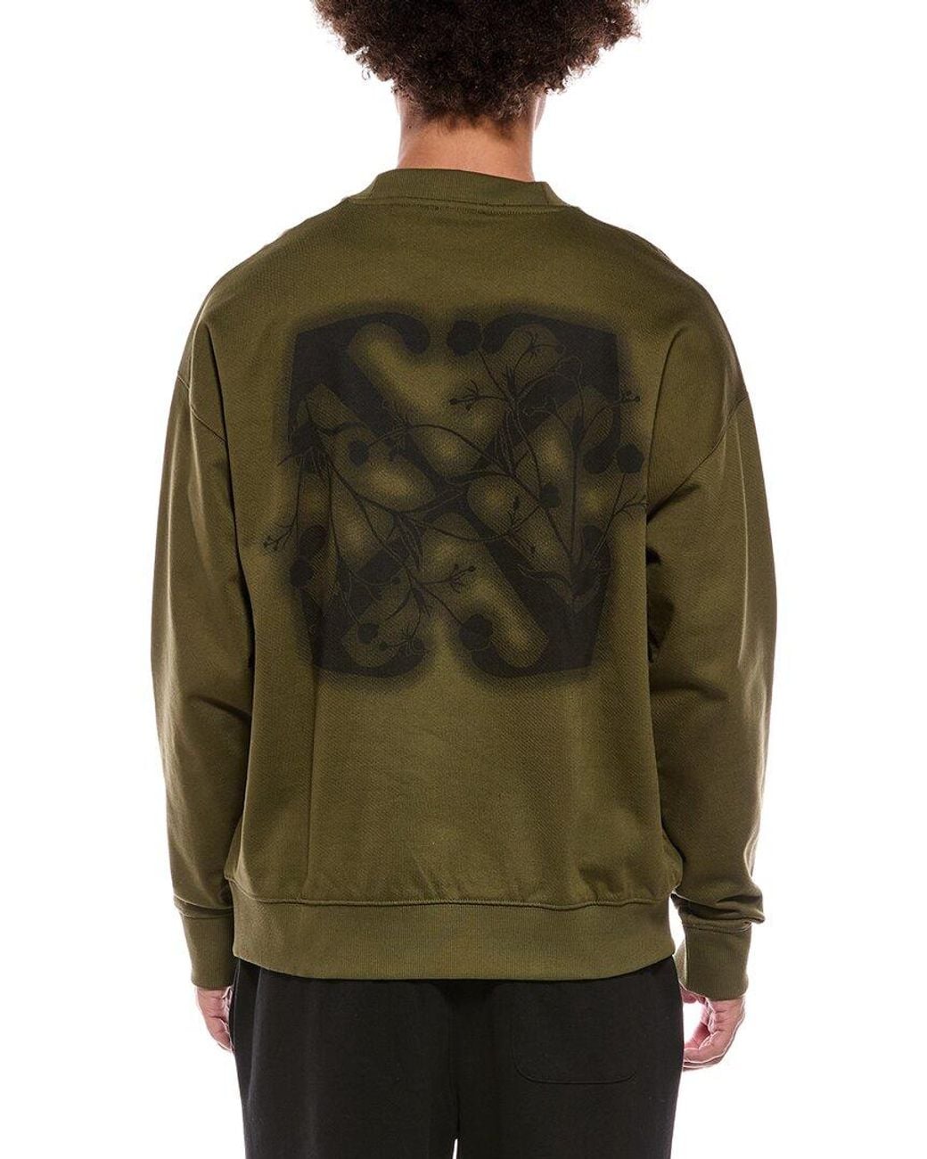 Off-White c/o Virgil Abloh Green Floral Arrow Sweatshirt for men