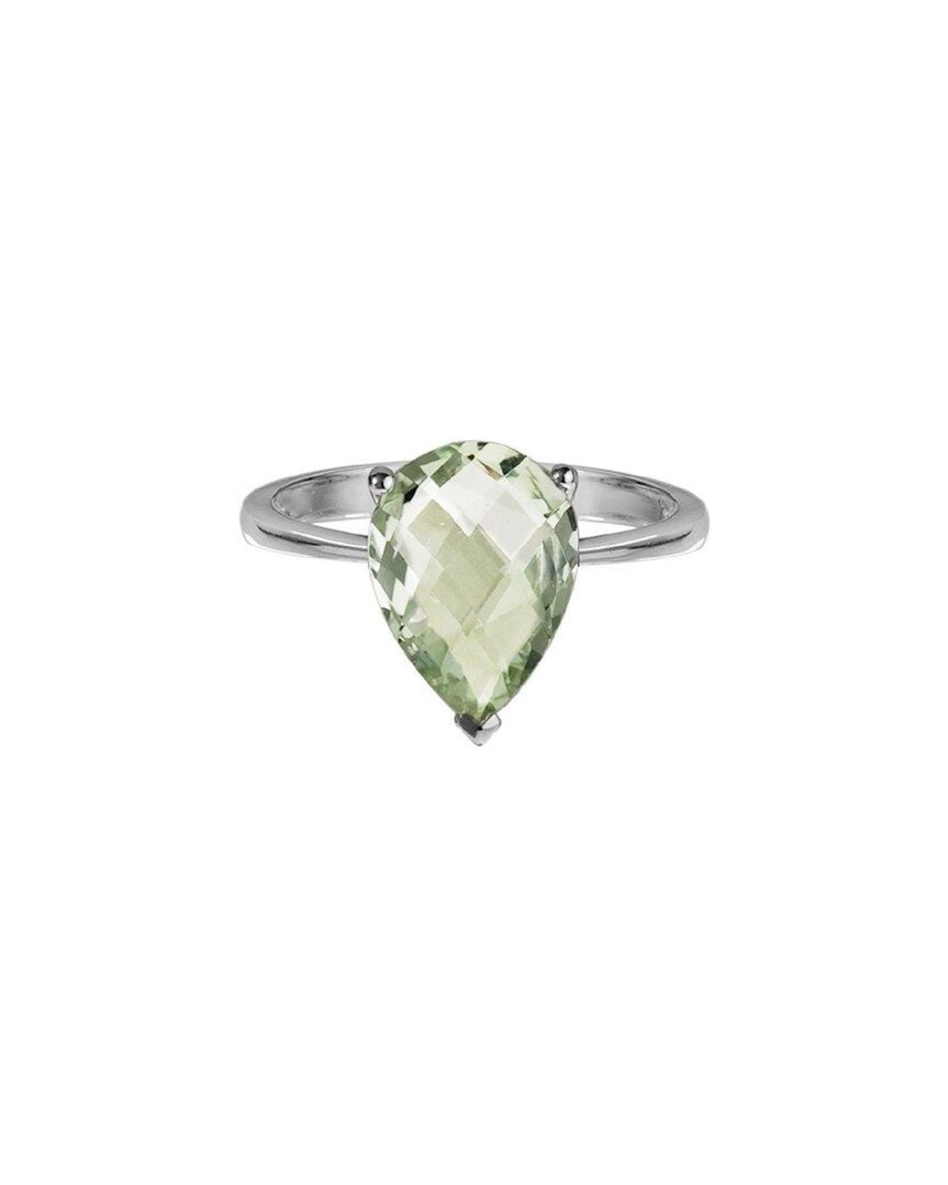 Gemstones White 3.30 Ct. Tw. Prasiolite Half-Eternity Ring