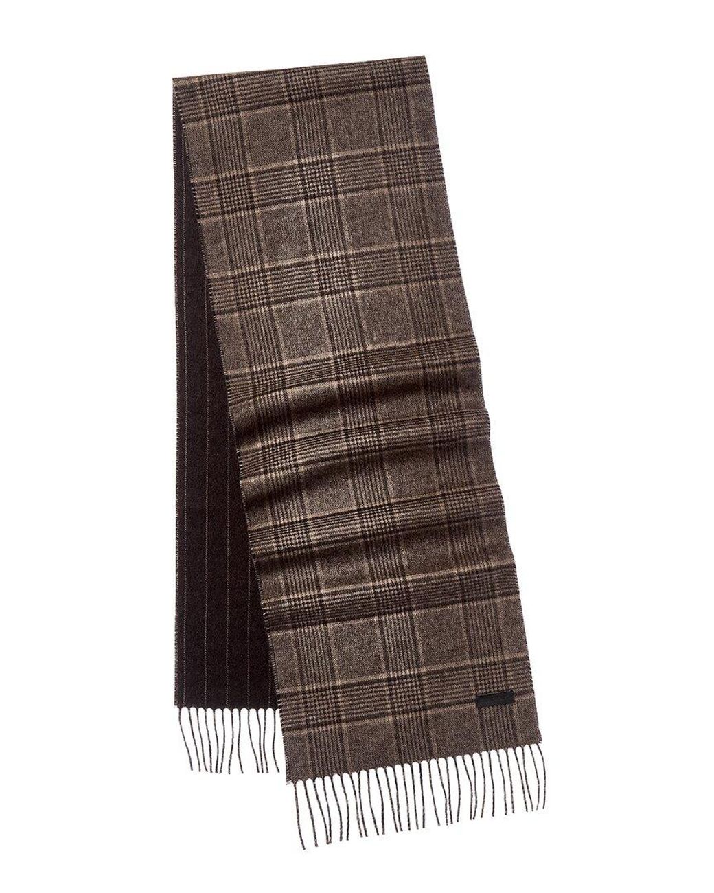 Bruno Magli Brown Silk & Cashmere-Blend Scarf for men
