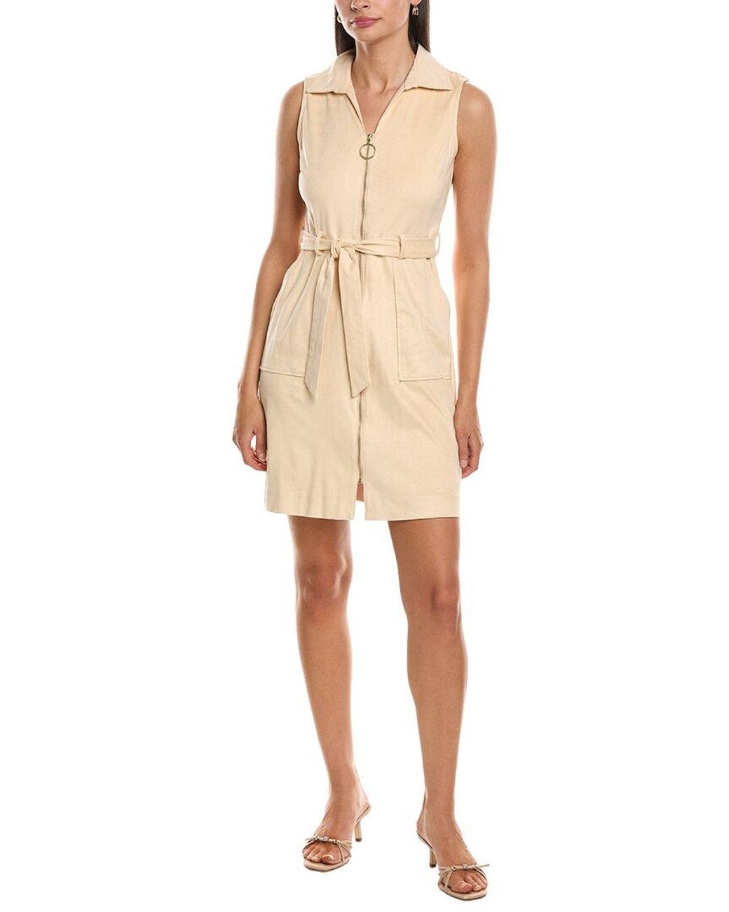 Nanette Lepore Natural Front Zip Shirtdress