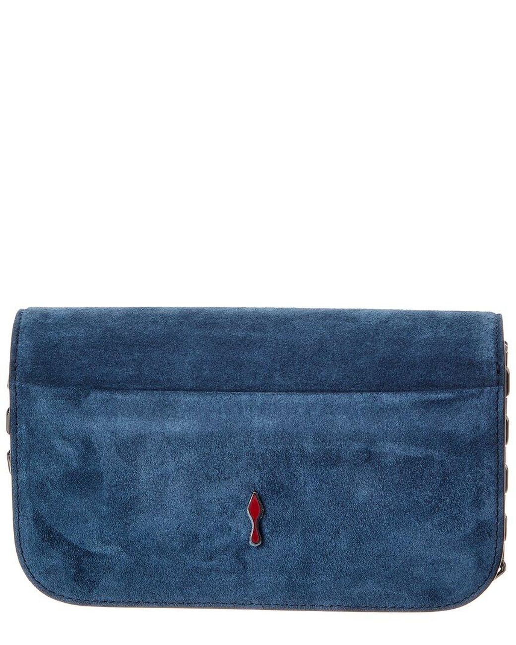 Christian Louboutin Blue Paloma Suede & Leather Shoulder Bag