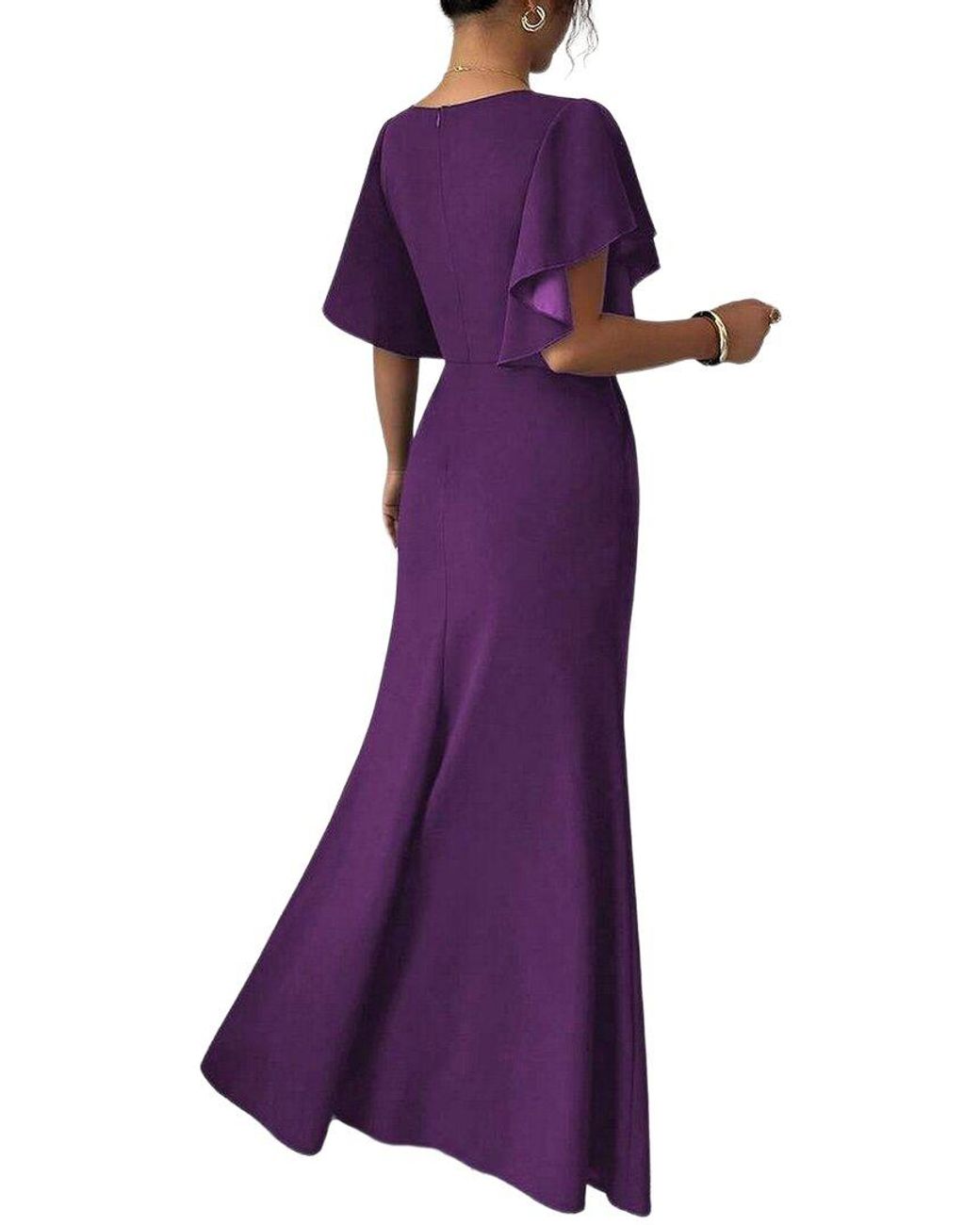 XIRELLI Purple Solid Maxi Dress