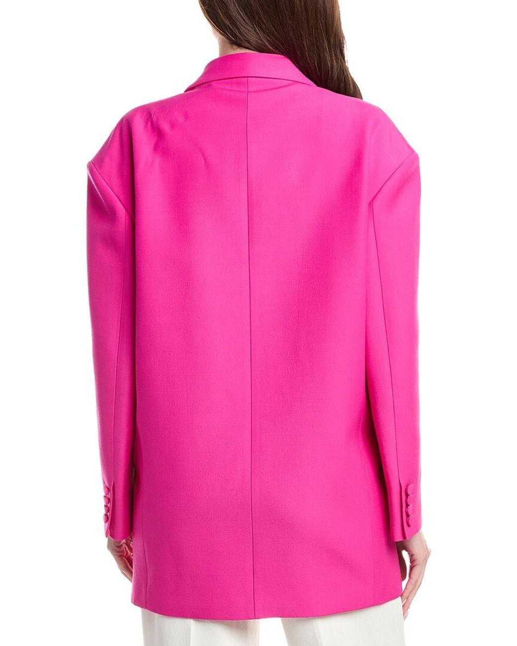 Valentino Pink Wool & Silk-Blend Over Jacket