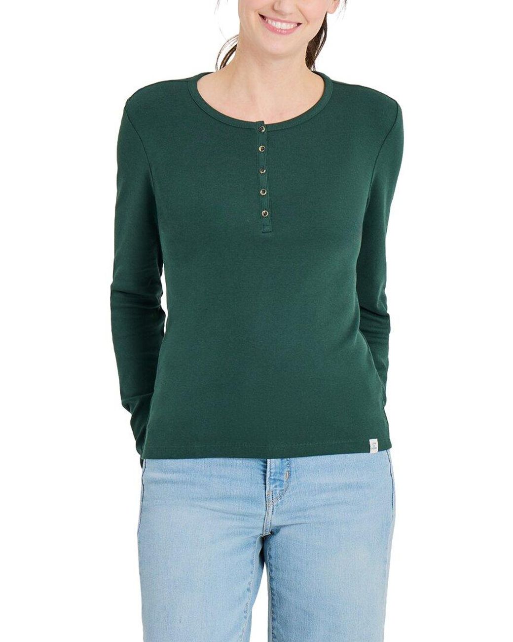 Life Is Good. Green Ribbed Henley